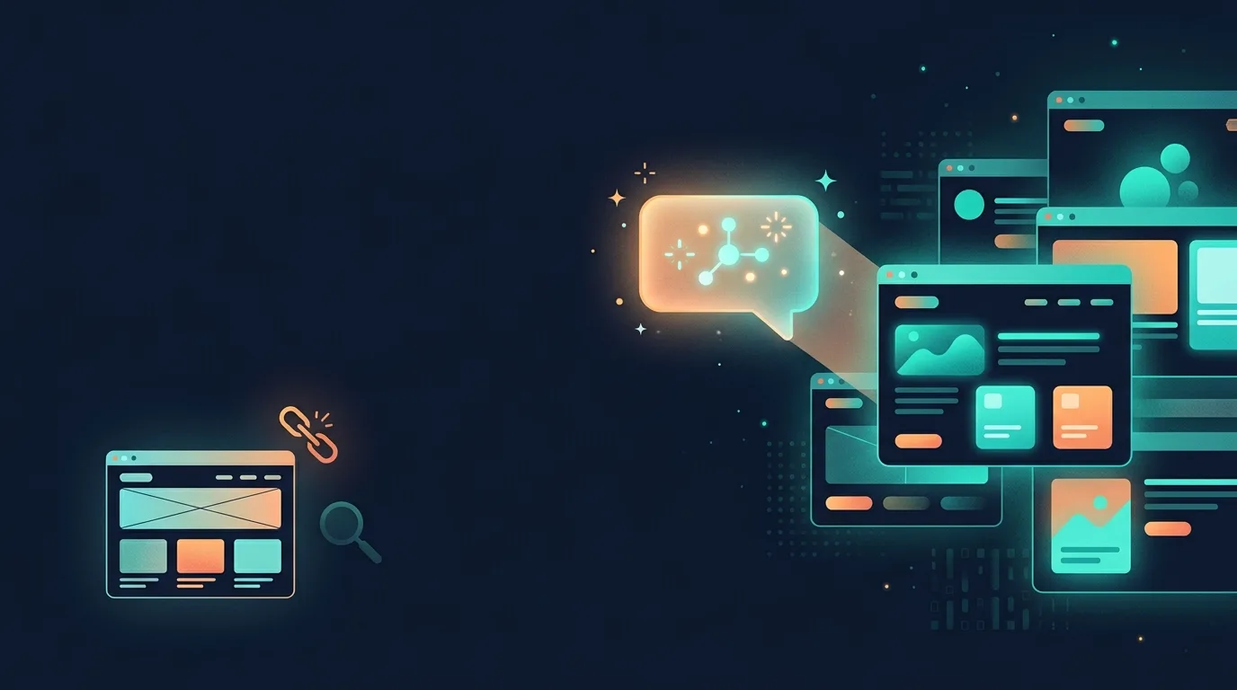Ilustración de un sitio web que queda afuera de las recomendaciones de un asistente de inteligencia artificial